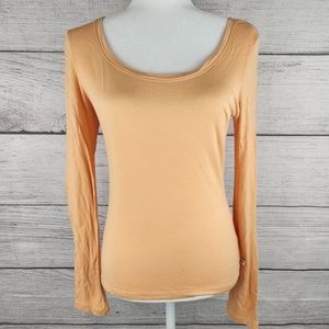 Vintage Polo Ralph Lauren Orange Long Sleeve Scoop Neck Top